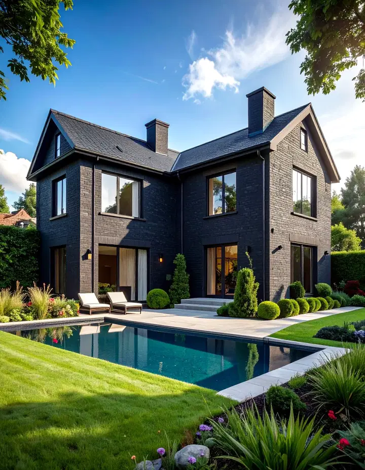 Černá cihla v exteriéru: nadčasová elegance pro moderní domov