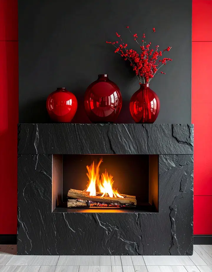 Elegantní černo-červený obývací pokoj: inspirace pro odvážný a luxusní interiér