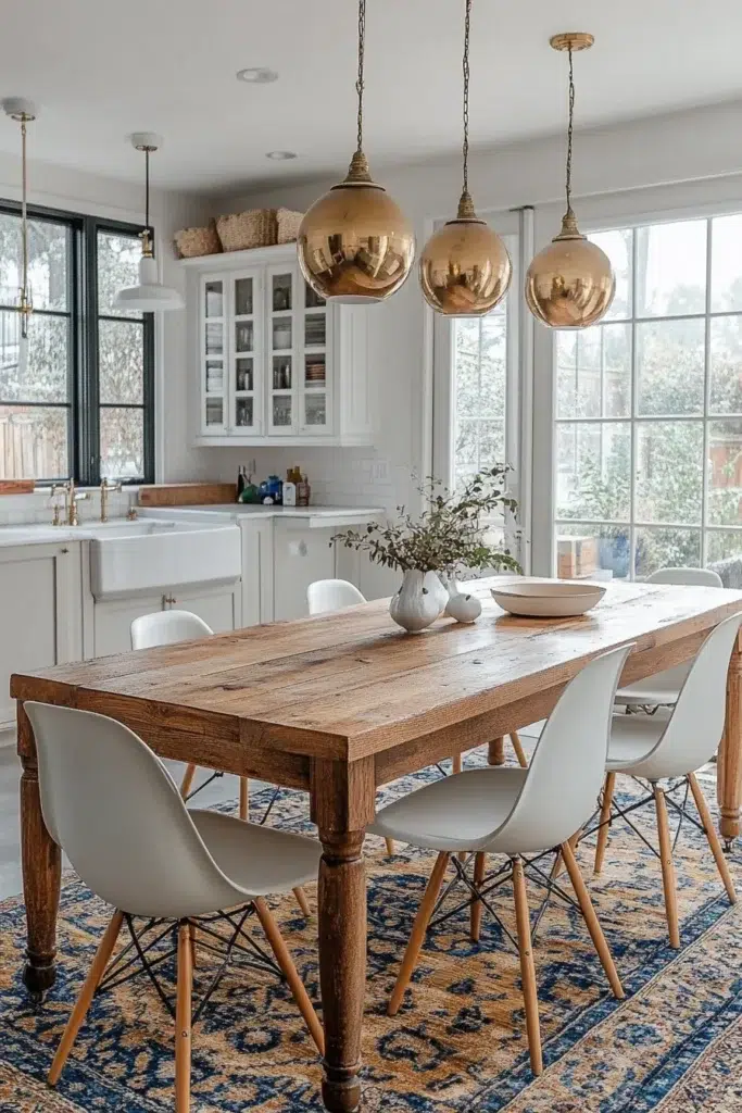 Moderní vintage jídelny plné elegance a osobitého kouzla