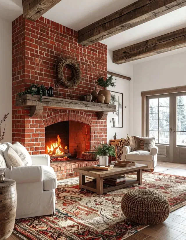 Krbové obklady ve farmhouse stylu, které domovu dodají útulnou atmosféru Krbové obklady ve farmhouse stylu, které domovu dodají útulnou atmosféru
