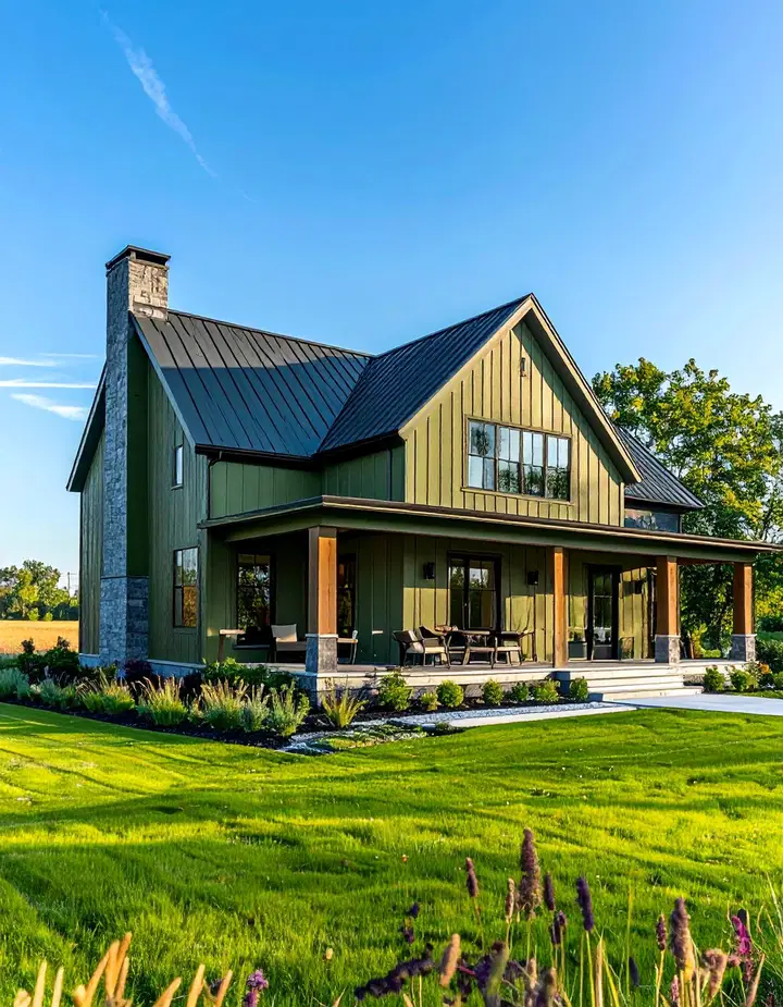 Zelený farmářský styl, který dodá domu útulnost a krásný první dojem