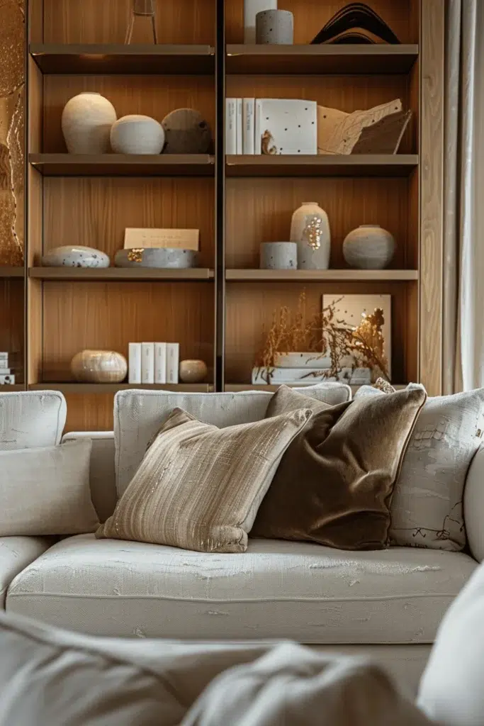 Inspirace pro obývací pokoj ve stylu wabi-sabi