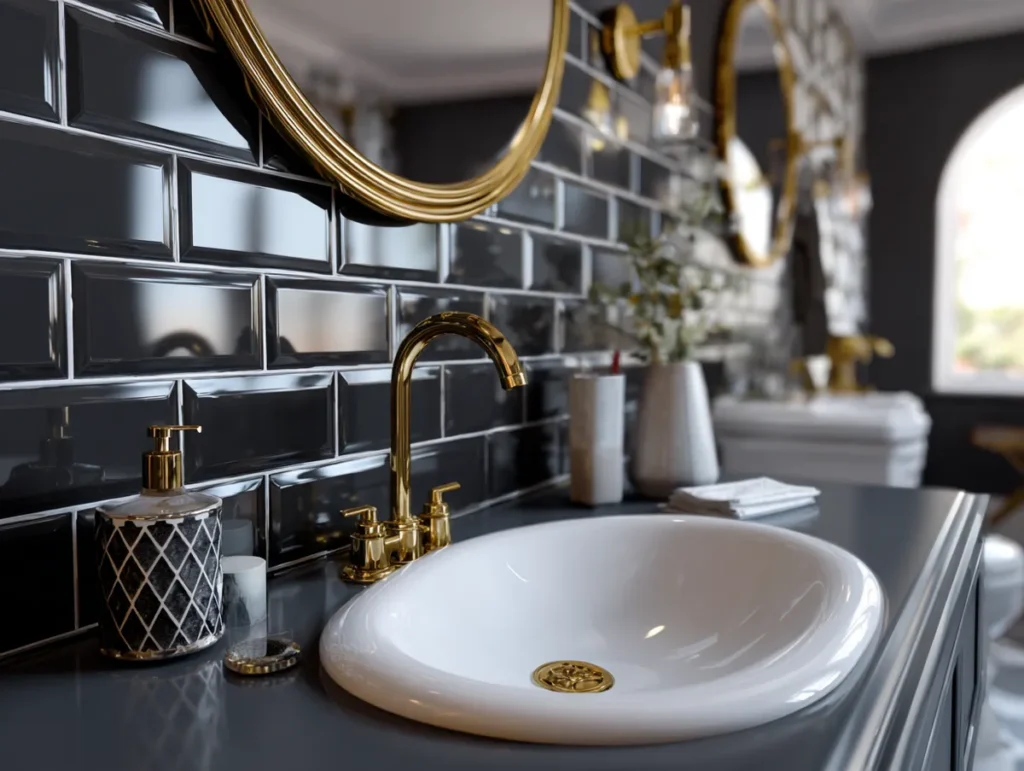 Elegantní inspirace pro černou koupelnu, která působí luxusně, moderně a nezapomenutelně