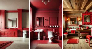 Elegantní červené koupelny plné luxusu a výrazného stylu