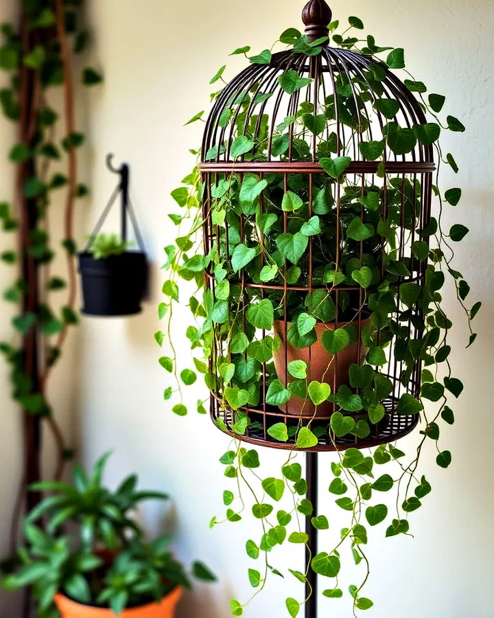 Okouzlující DIY květináče z ptačích klecí, které rozzáří váš domov