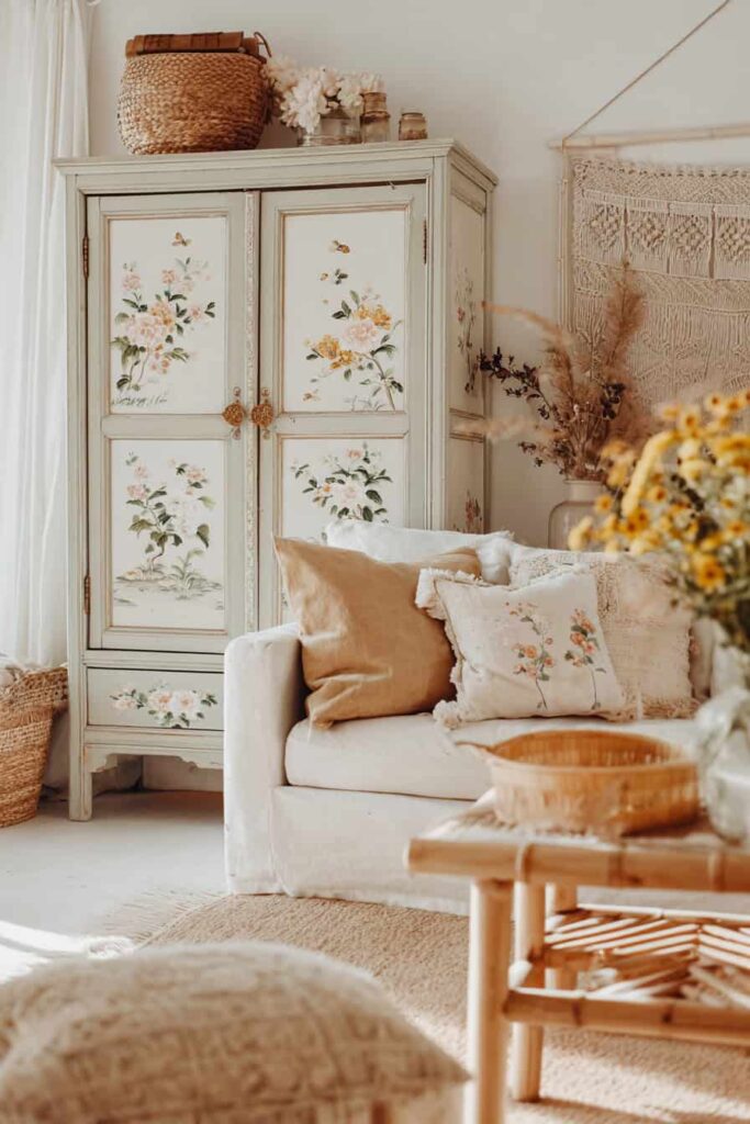 Nápadité inspirace pro obývací pokoj v boho stylu