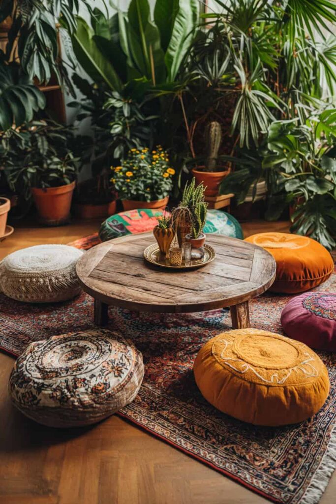 Nápadité inspirace pro obývací pokoj v boho stylu