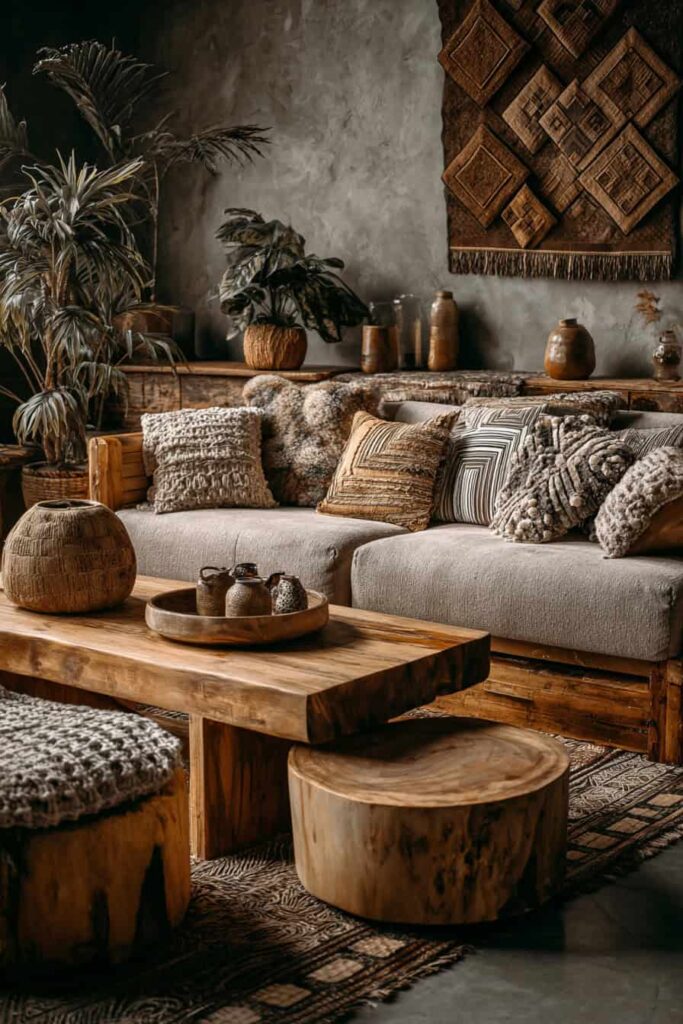 Nápadité inspirace pro obývací pokoj v boho stylu
