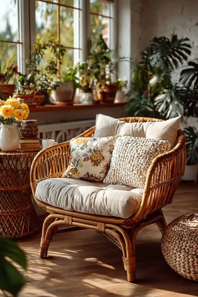 Nápadité inspirace pro obývací pokoj v boho stylu