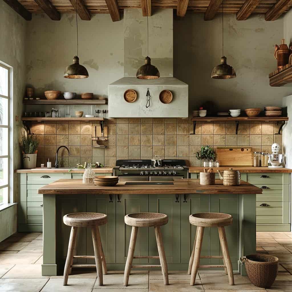 Zelená s nádechem dřeva: kuchyň, která působí svěže, útulně a stylově