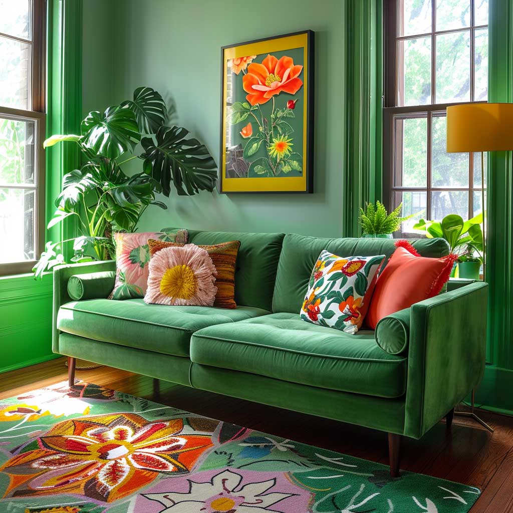 Svěží inspirace pro zeleně laděný a barevný interiér