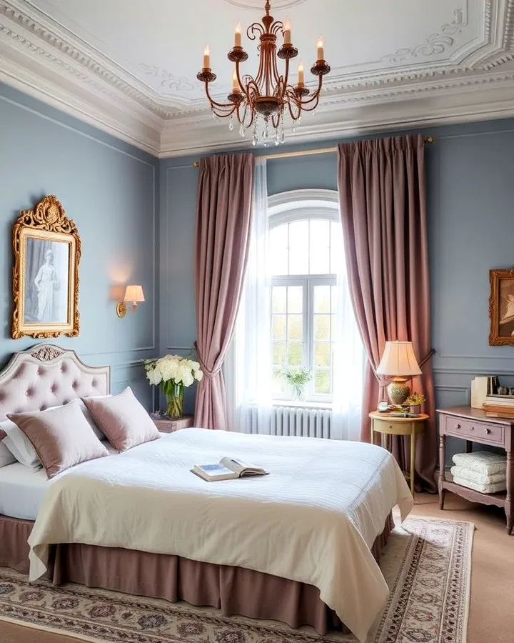 Nápady na fialovo-modrou ložnici plnou elegance a klidné atmosféry
