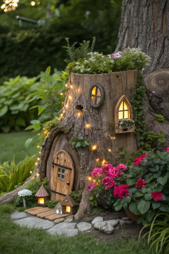 Elegantní DIY dekorace z pařezů stromů