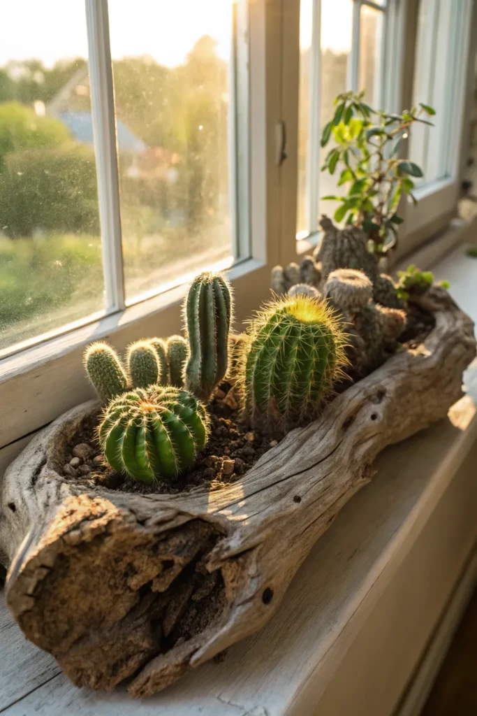 DIY inspirace na originální květináče z naplaveného dřeva, které vnesou do domova přírodní krásu