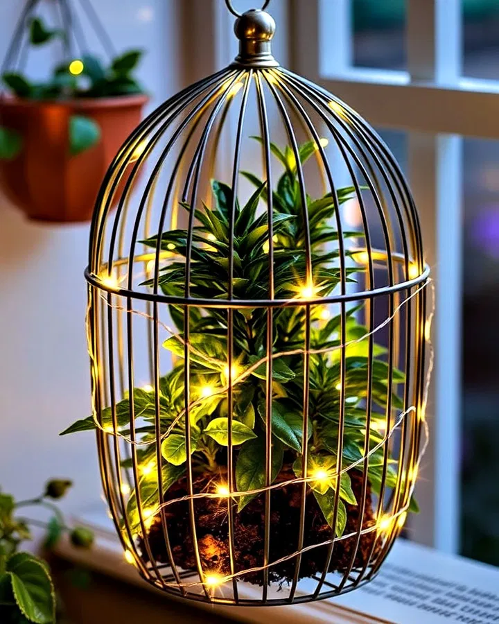 Okouzlující DIY květináče z ptačích klecí, které rozzáří váš domov