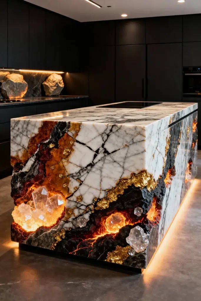 Luxus, který začíná u povrchu: Inspirace pro kuchyně z ušlechtilých materiálů