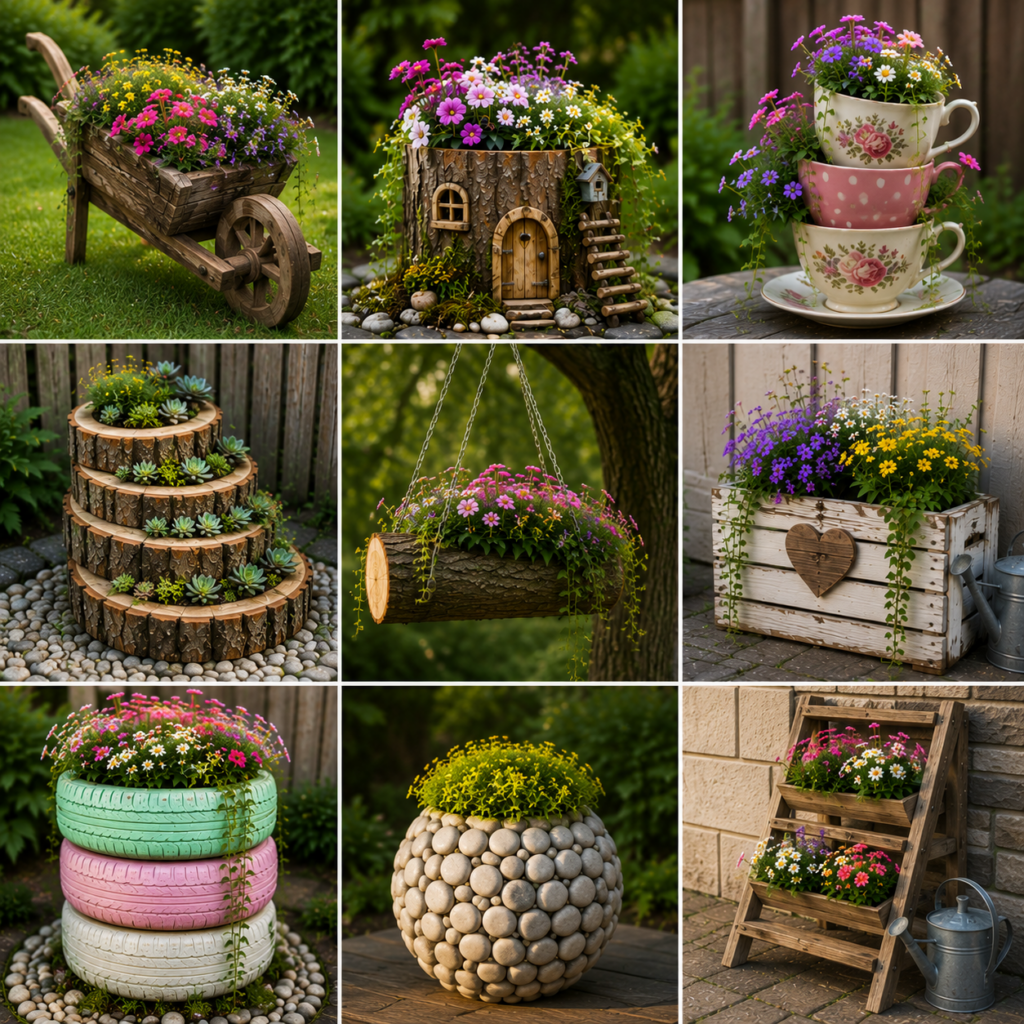 DIY zahradní dekorace, které promění obyčejný kout v kouzelné místo