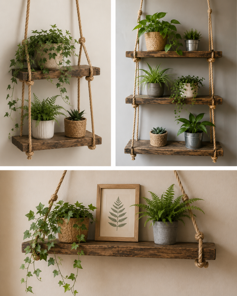 Dřevěné DIY závěsné dekorace, které promění každý kout v útulné místo