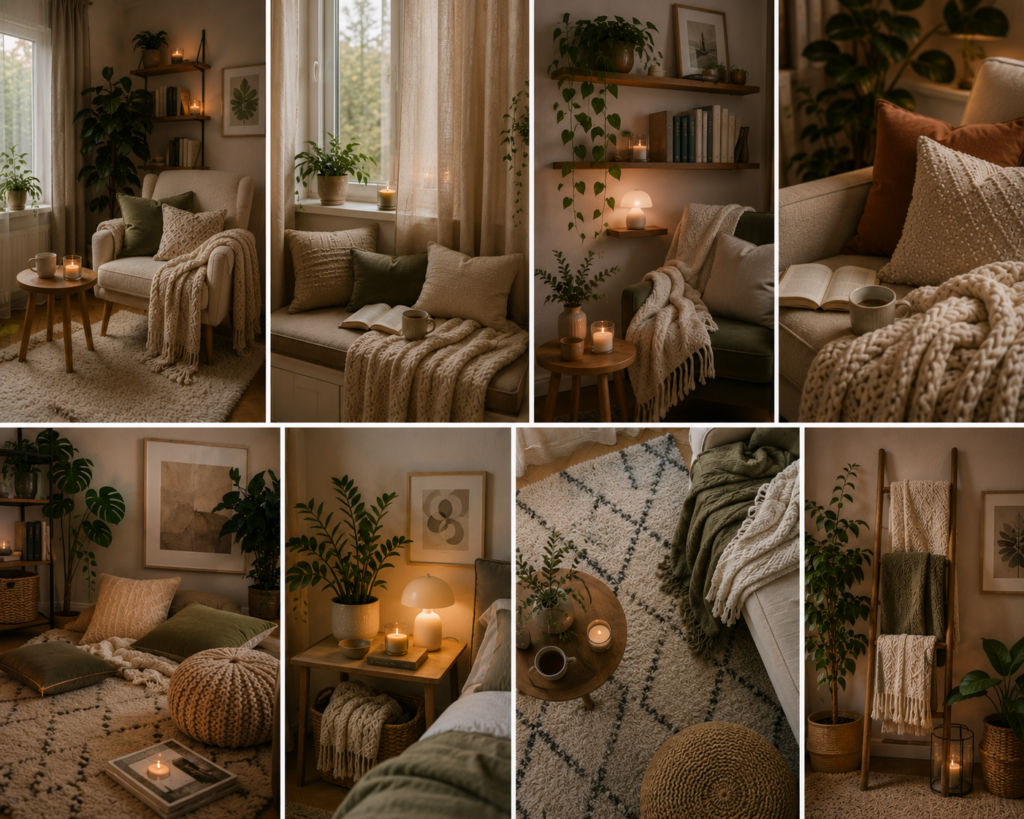 DIY čtecí koutek: malý útulný prostor, který promění celý byt