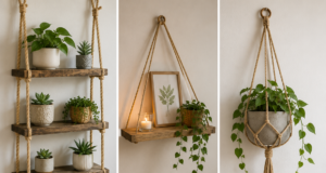 Dřevěné DIY závěsné dekorace, které promění každý kout v útulné místo