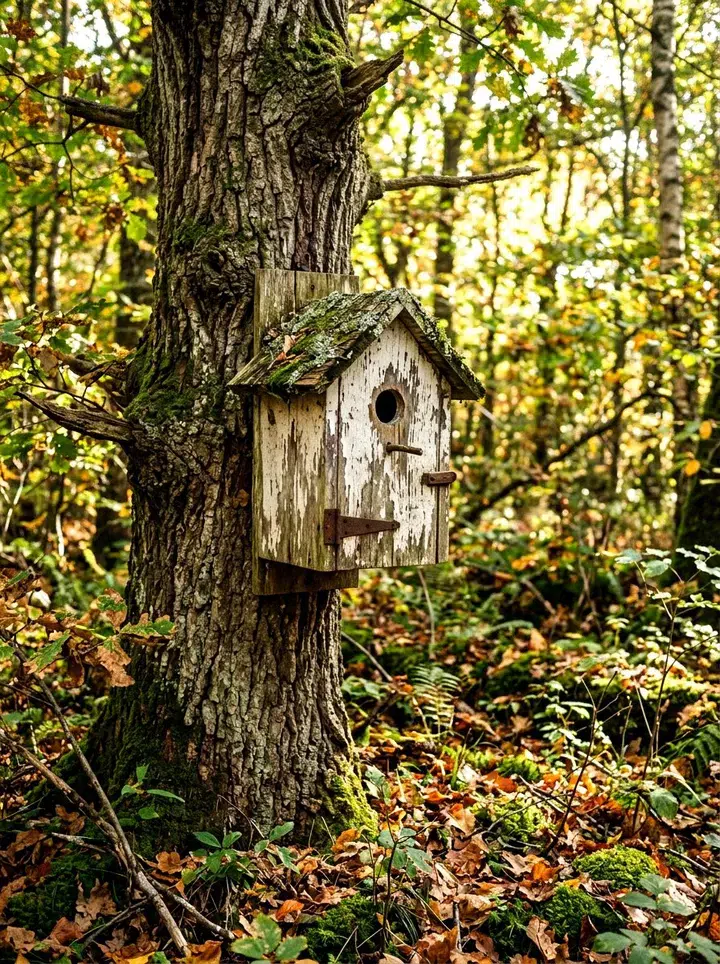 Proměňte obyčejnou ptačí budku v okouzlující vintage dekoraci