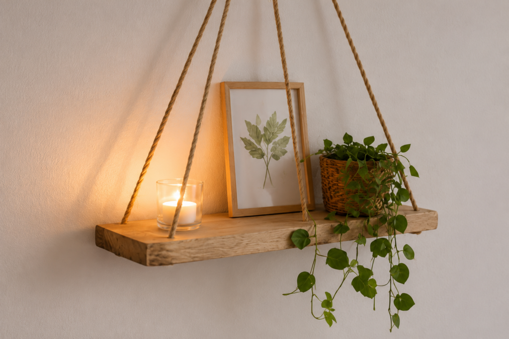 Dřevěné DIY závěsné dekorace, které promění každý kout v útulné místo