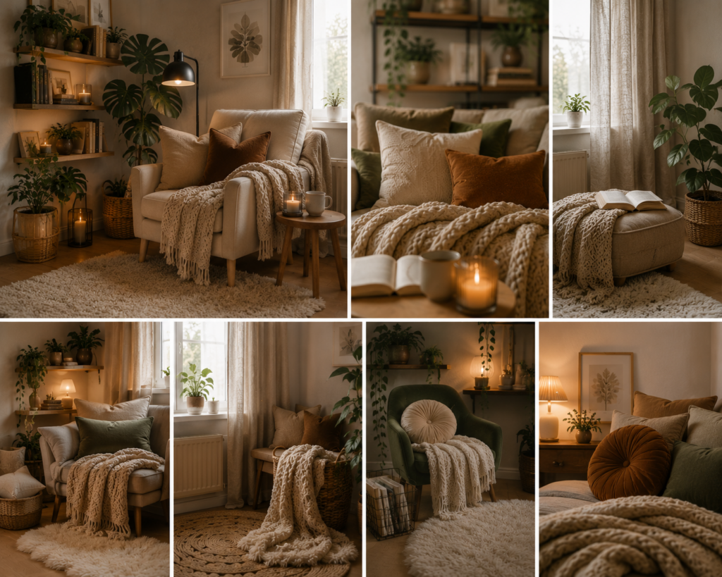 DIY čtecí koutek: malý útulný prostor, který promění celý byt