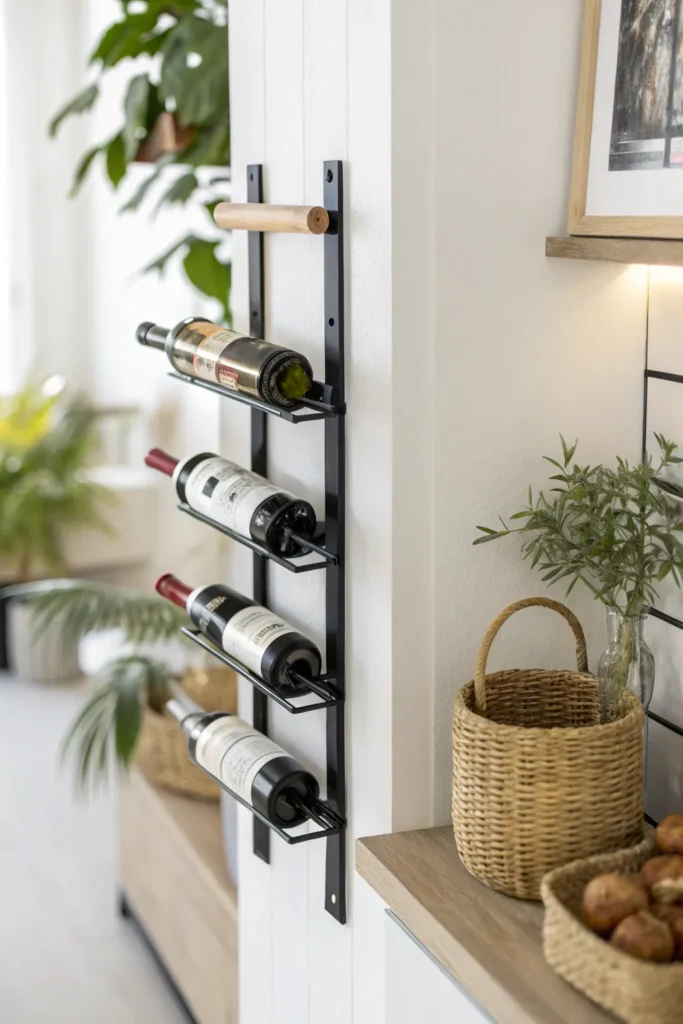Kreativní DIY nástěnné stojany na víno, které promění stěnu v designový klenot