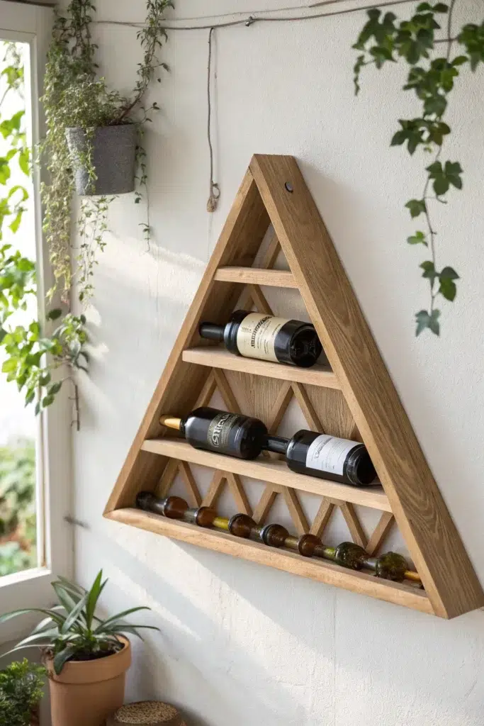 Kreativní DIY nástěnné stojany na víno, které promění stěnu v designový klenot