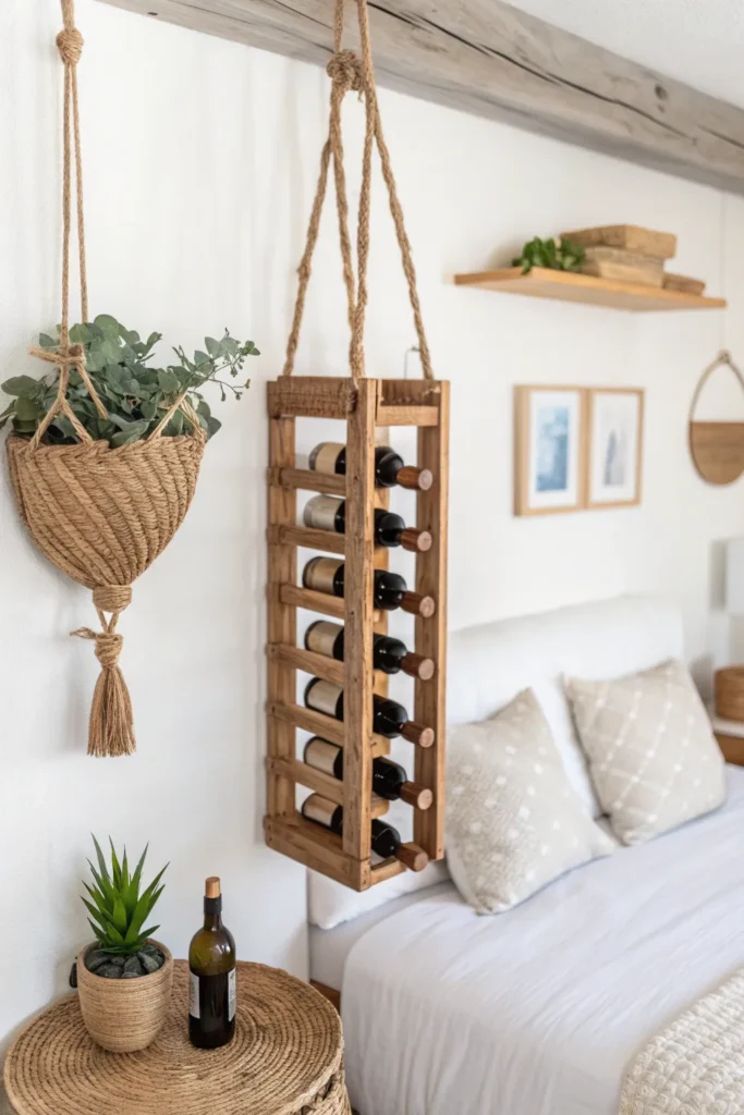Kreativní DIY nástěnné stojany na víno, které promění stěnu v designový klenot