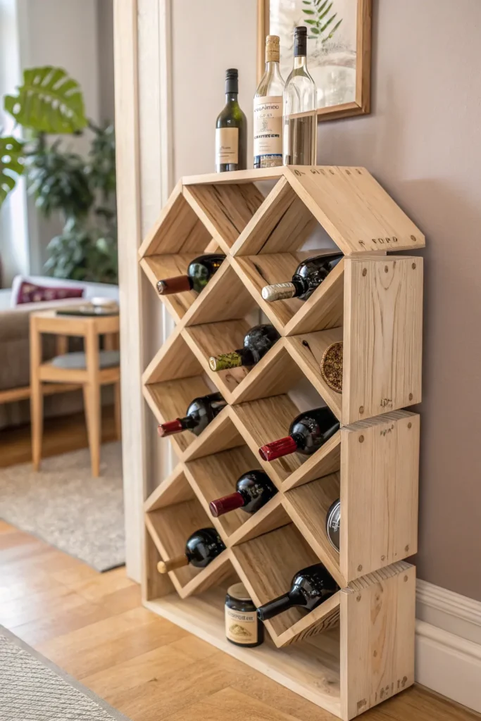 Kreativní DIY nástěnné stojany na víno, které promění stěnu v designový klenot