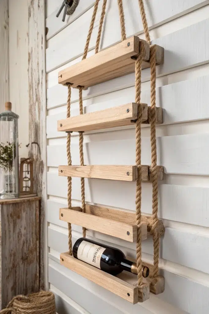 Kreativní DIY nástěnné stojany na víno, které promění stěnu v designový klenot