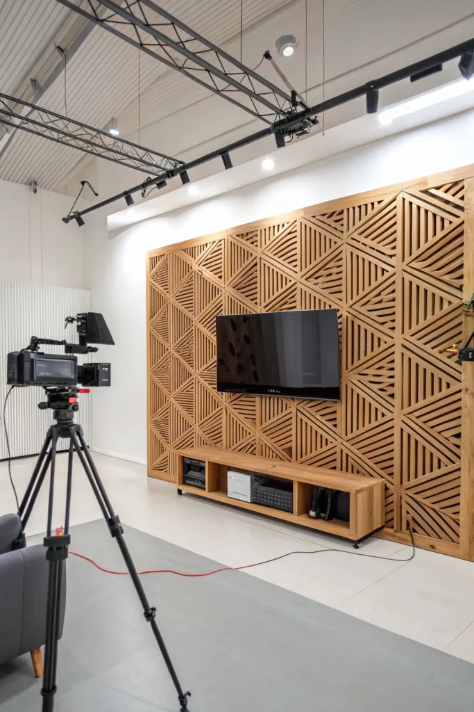 TV stěna z dřevěných lamel: Trend, který promění váš obývák