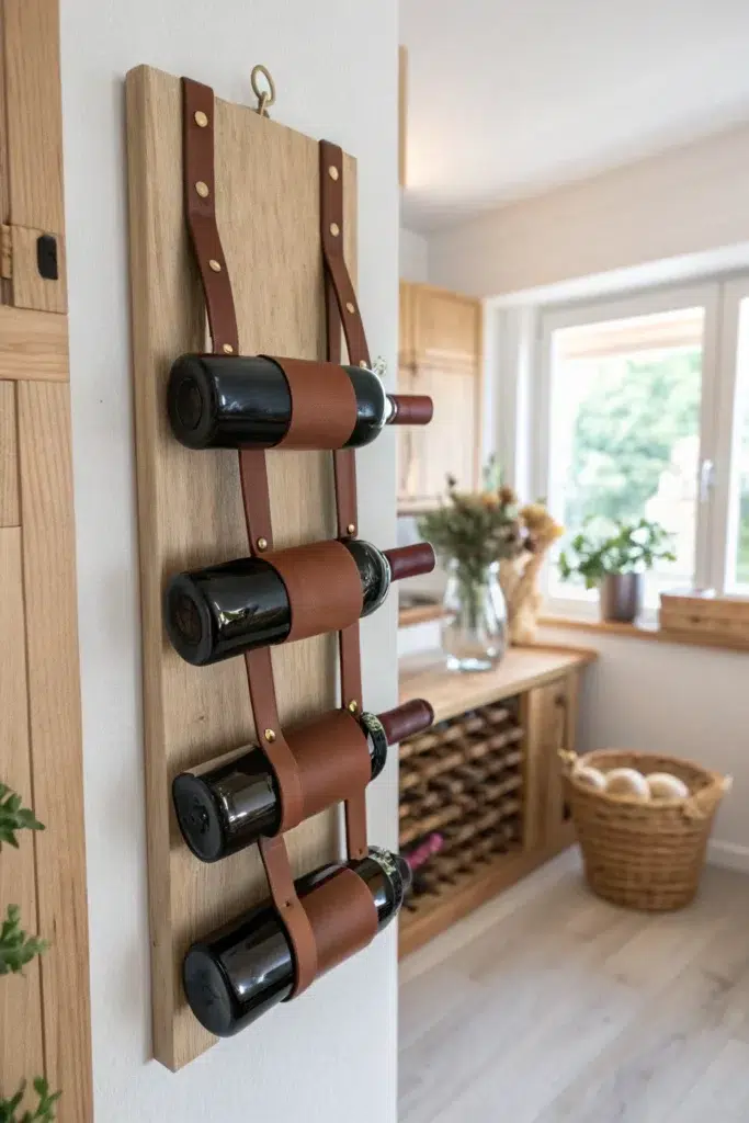 Kreativní DIY nástěnné stojany na víno, které promění stěnu v designový klenot