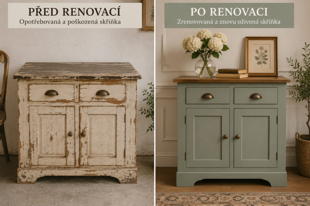 PŘED a PO: renovace starého nábytku, který opět září krásou