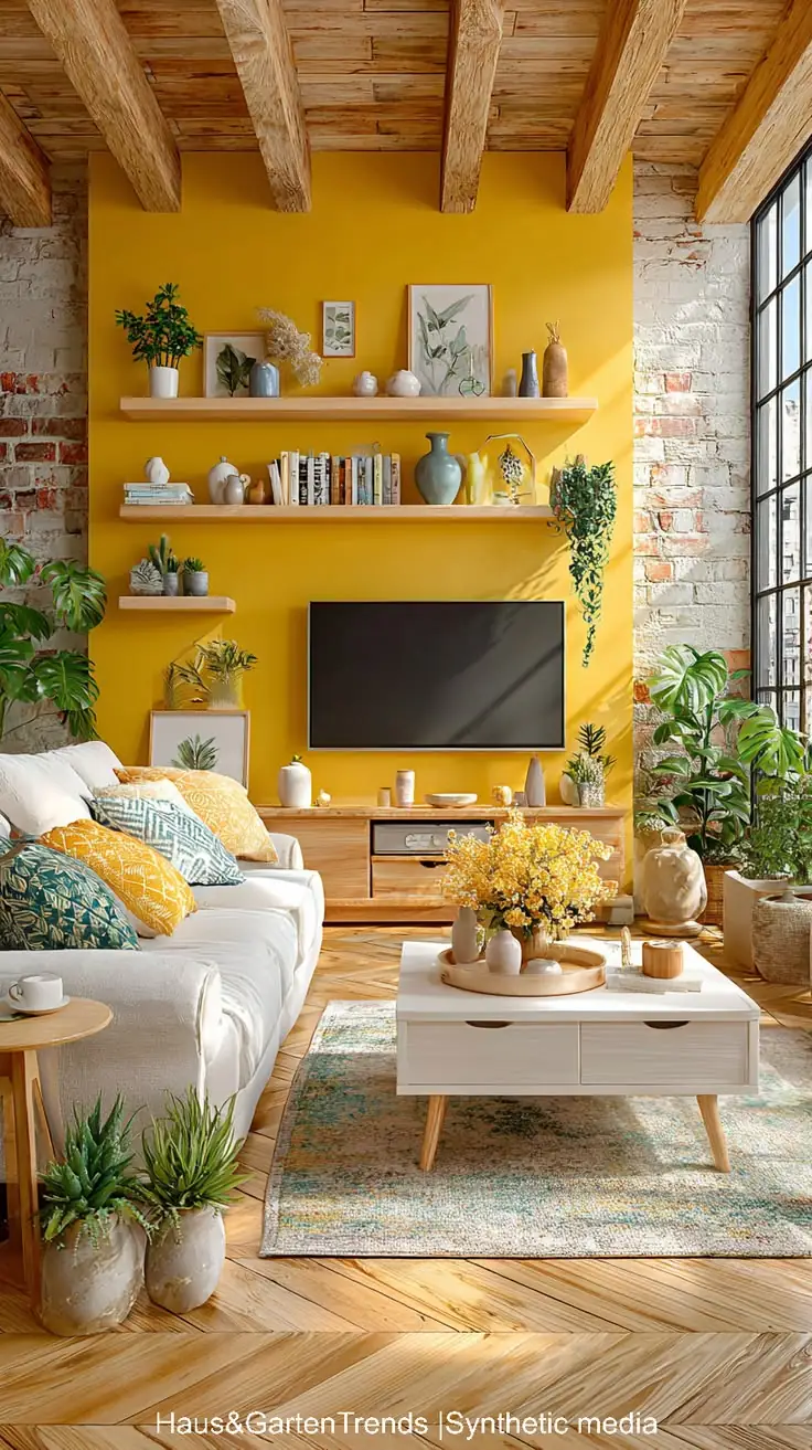 Obývací pokoj s akcentní stěnou: Inspirace pro stylový interiér