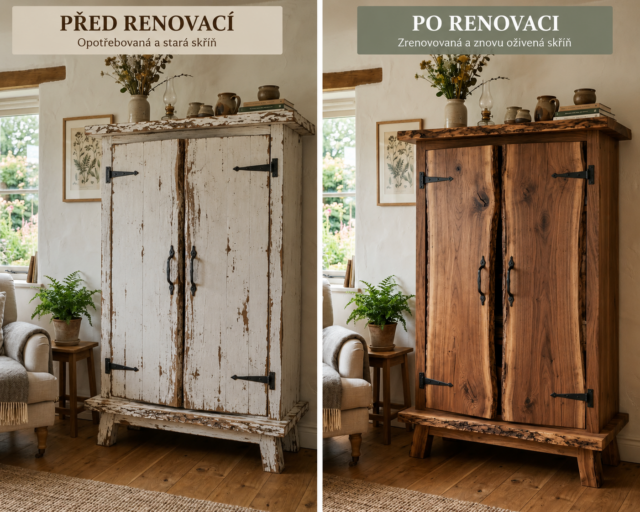 PŘED a PO: renovace starého nábytku, který opět září krásou