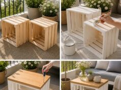 Dřevěné dekorace s rustikálním kouzlem: bedýnky, police a květináče