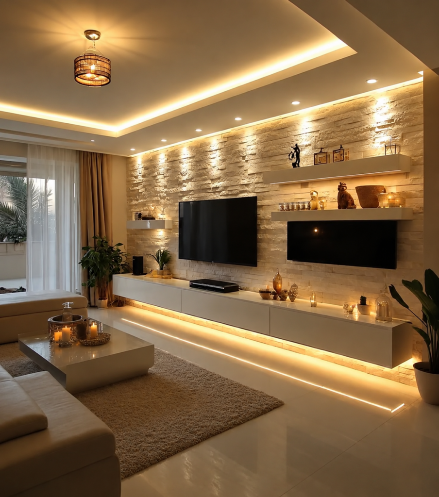 Designové osvětlení interiéru: Inspirace pro moderní obývací pokoj