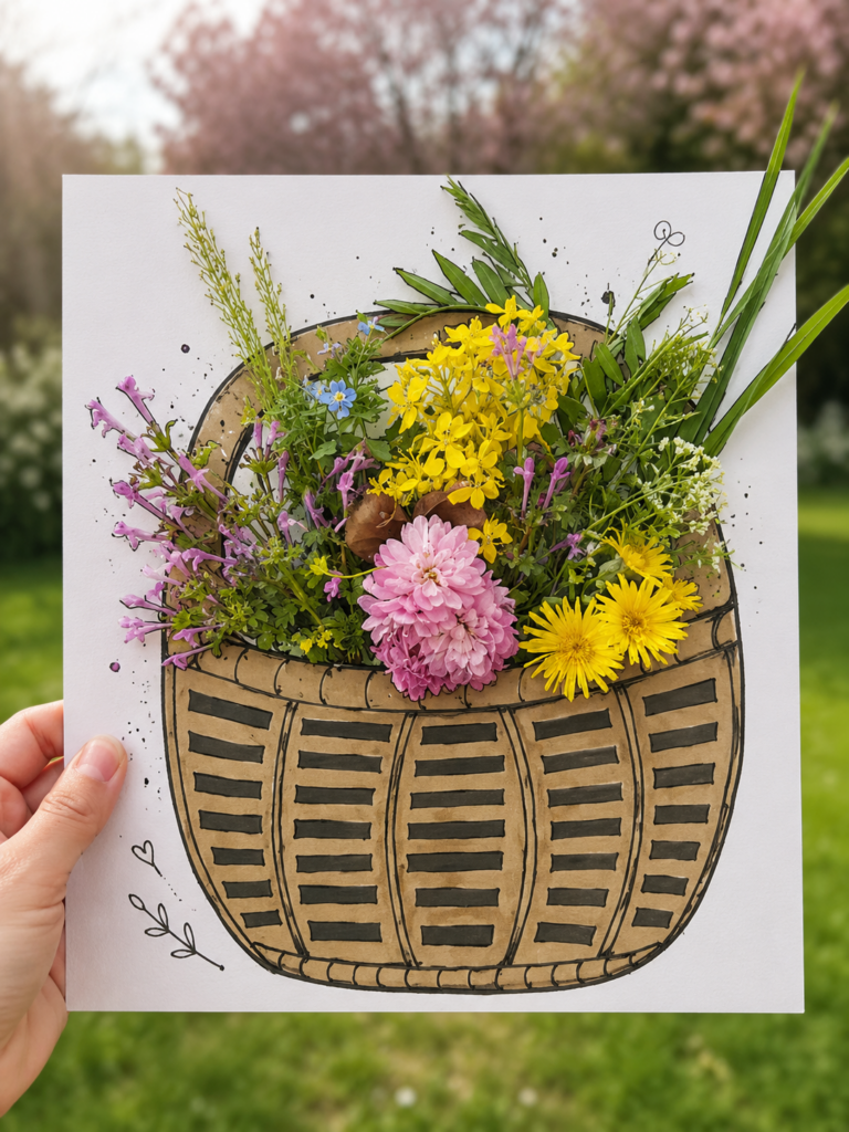 DIY kreativní tvoření z kartonu a květin s dětmi