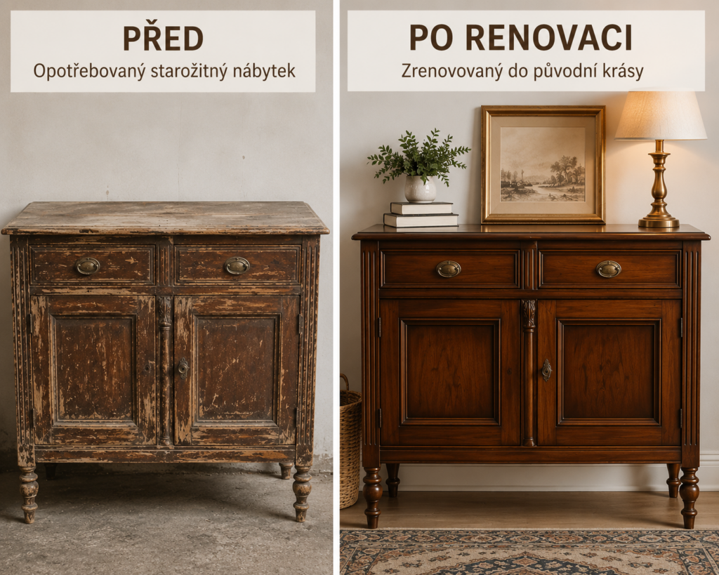 PŘED a PO: renovace starého nábytku, který opět září krásou