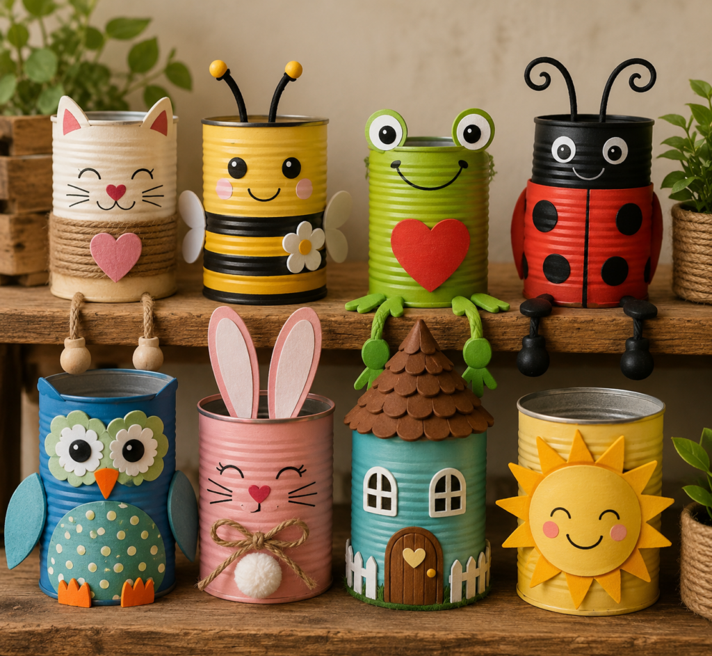 Kreativní, hravé a veselé květináče a dekorace z recyklovaných materiálů