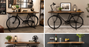 Stolek z vintage kola: originální designový prvek s jedinečným příběhem