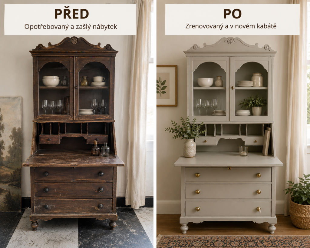 PŘED a PO: renovace starého nábytku, který opět září krásou