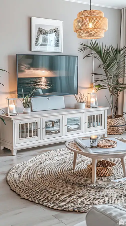 Nadčasový boho-chic obývák v jemných přírodních tónech