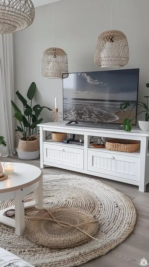 Nadčasový boho-chic obývák v jemných přírodních tónech