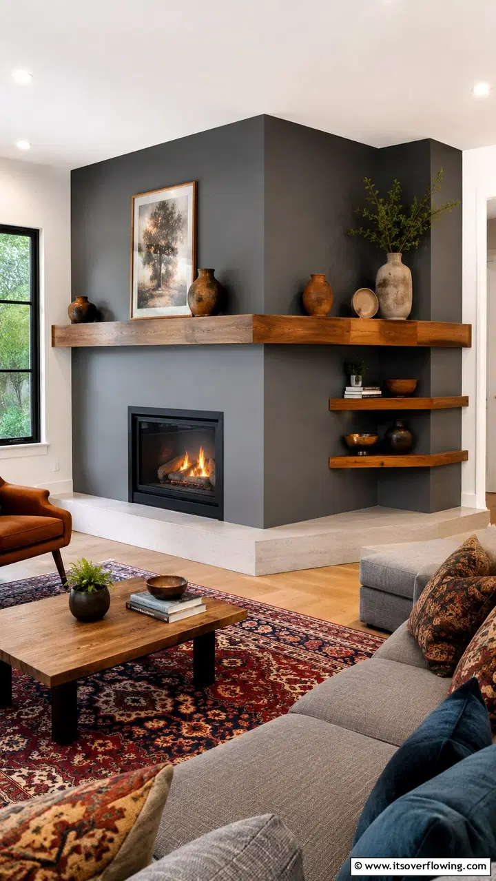 Inspirace na útulné rohové krby pro stylový domov