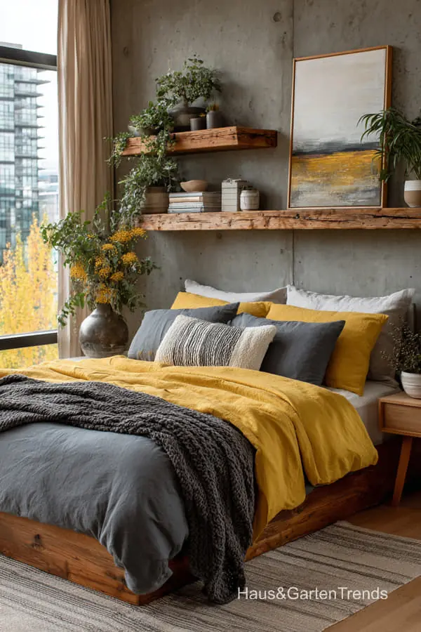 Žlutá & šedá ložnice: inspirace pro moderní a útulný interiér Žlutá & šedá ložnice: inspirace pro moderní a útulný interiér