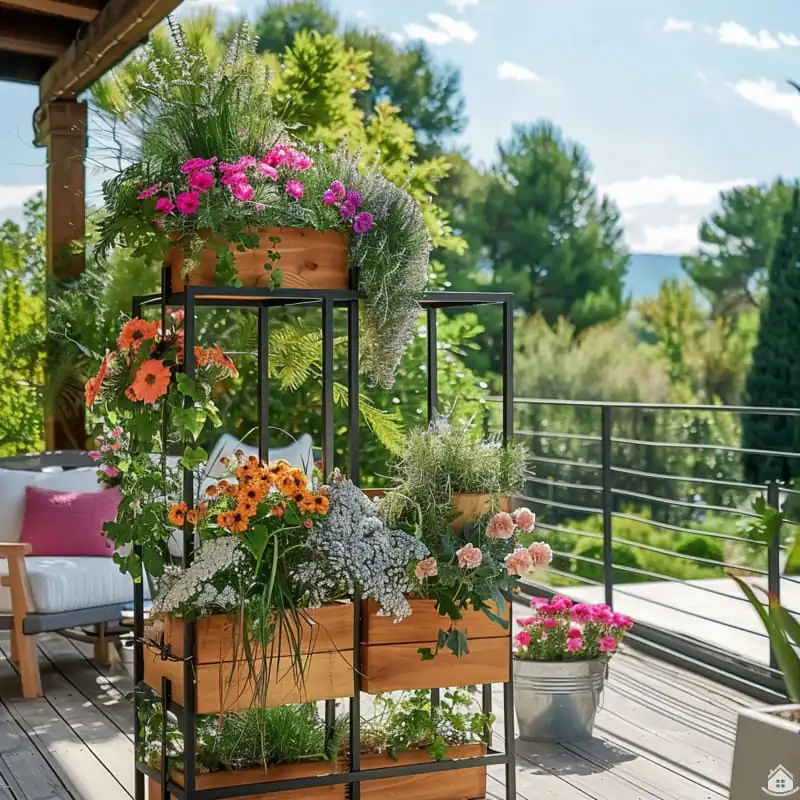Jednoduché DIY nápady na dřevěné police, které oživí balkon i terasu