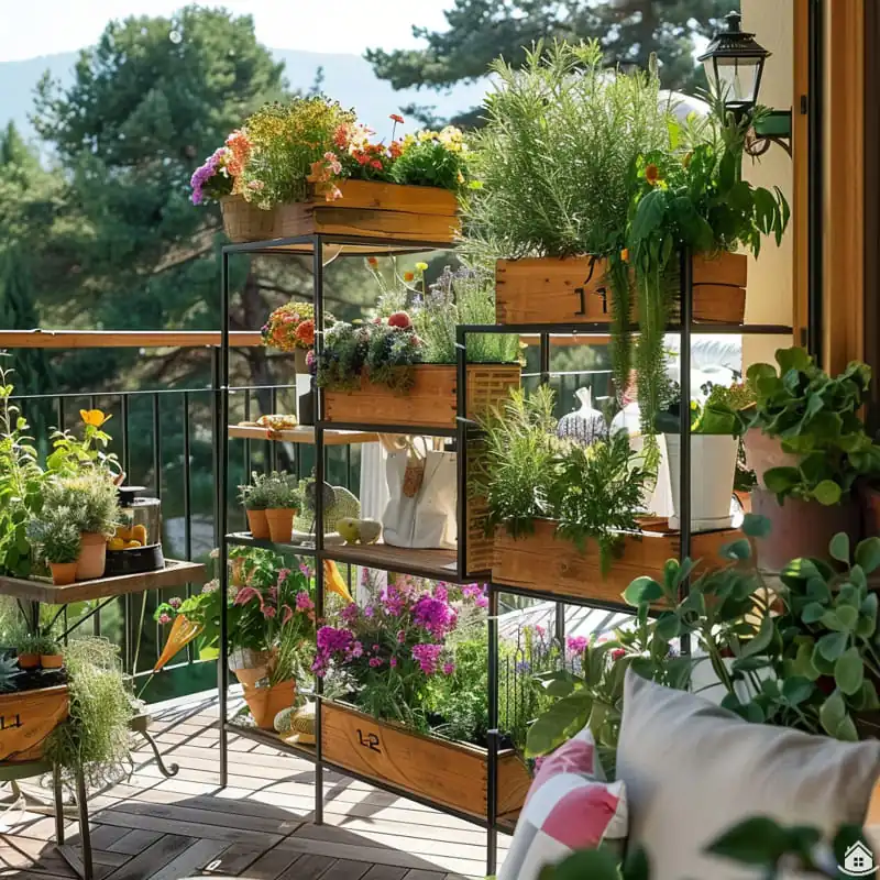 Jednoduché DIY nápady na dřevěné police, které oživí balkon i terasu